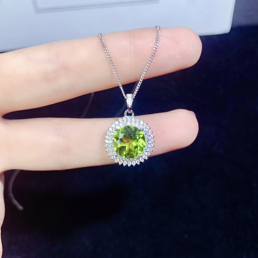 Natural Olivine Pendant | 925 Silver Women's Accessory