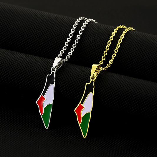 Palestine Retro Pendant Necklace | Titanium Steel