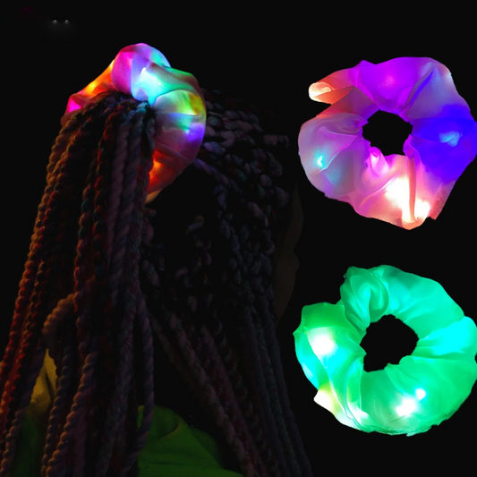 LED Luminous Scrunchies | Light-Up Hair Ties Set of 12