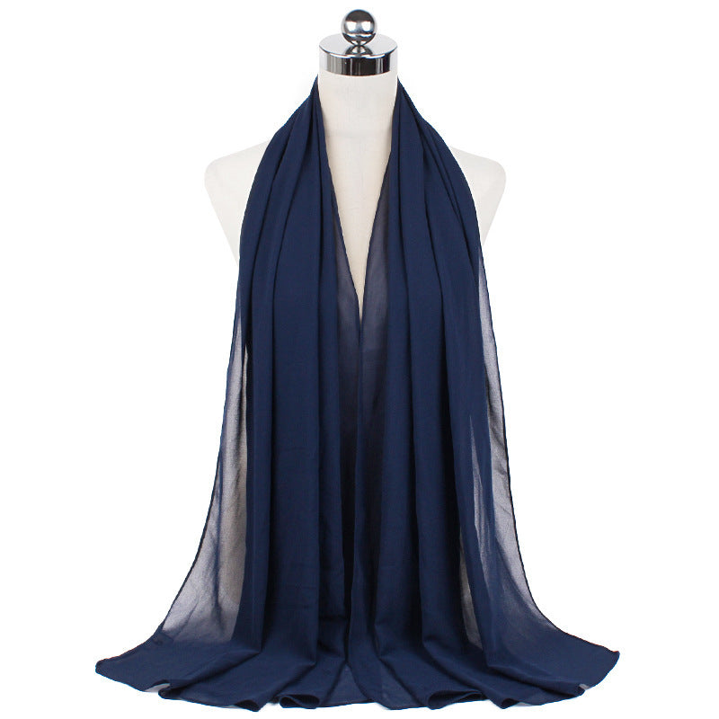 Monochrome Pearl Chiffon Hijab Scarf | 39 Colors