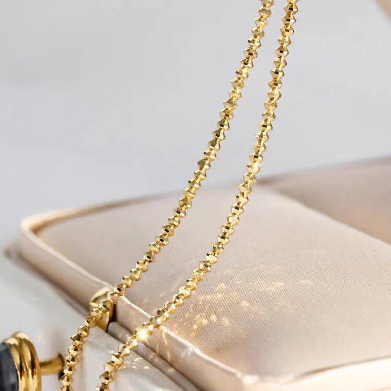 18K Gold Necklace | Laser Bead Chain