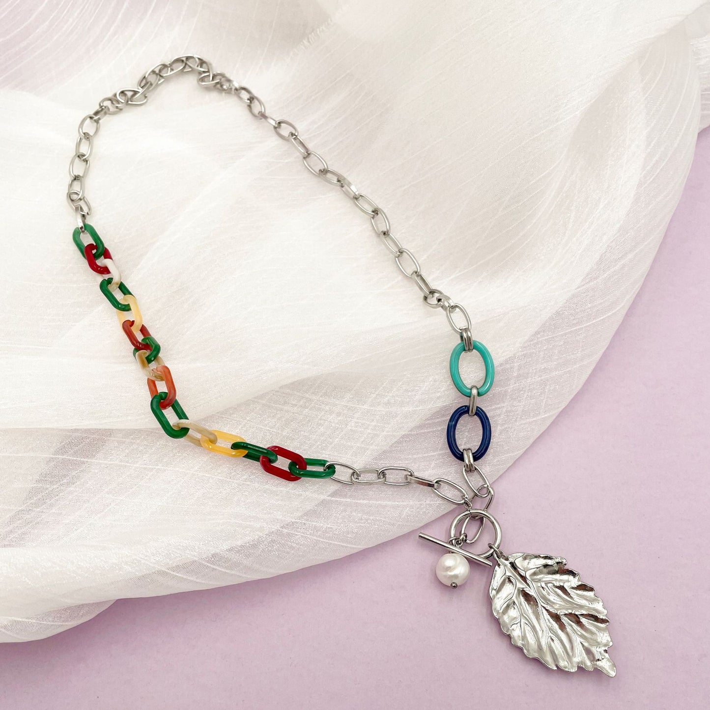 Colorful Dragonfly Beaded Necklace | Titanium Steel Pendant