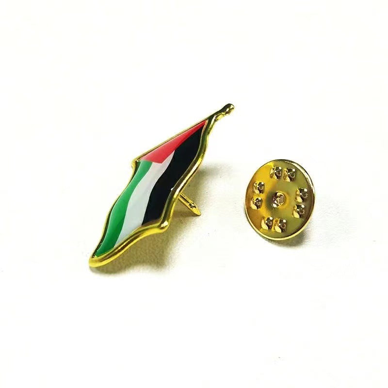 Palestine Flag Brooch | Epoxy Butterfly Clasp Badge