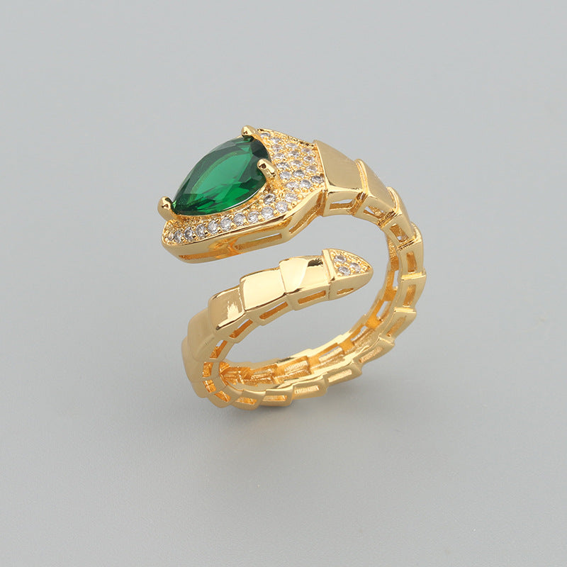 Snake Bone Bracelet & Ring Set | Spring Coil Fashion Jewelry