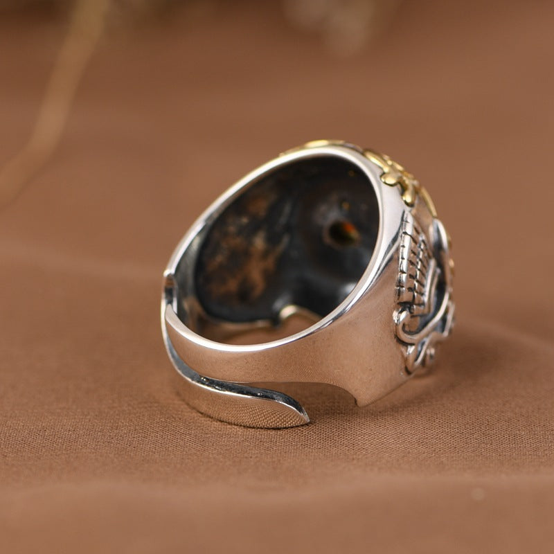 Men's Skull Ring 925 Silver | Vintage Open Ring