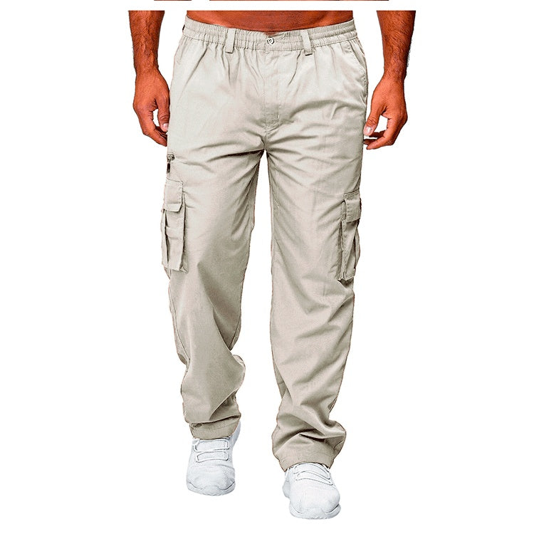 Lässige, lockere und gerade Cargohose für Herren mit mehreren Taschen