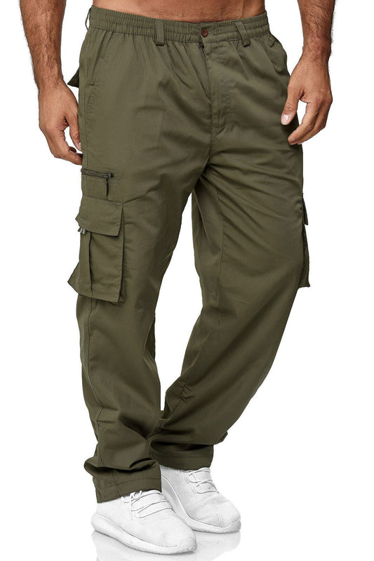 Lässige, lockere und gerade Cargohose für Herren mit mehreren Taschen