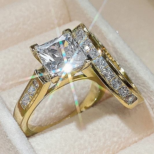 Dazzling Square Wedding Ring Set | Fashion Bridal Rings for Women