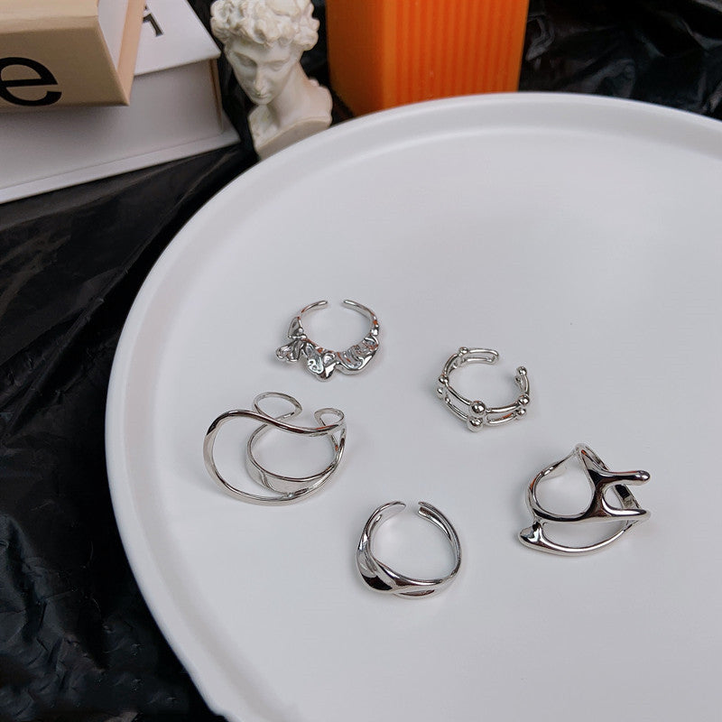 Exaggerated Line Ring | Niche Design Women's Alloy Ring