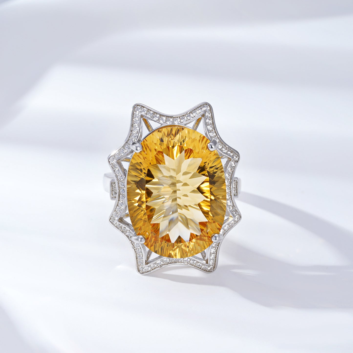 Large Topaz Ring 925 Silver | 18 Carat Luxury Gemstone