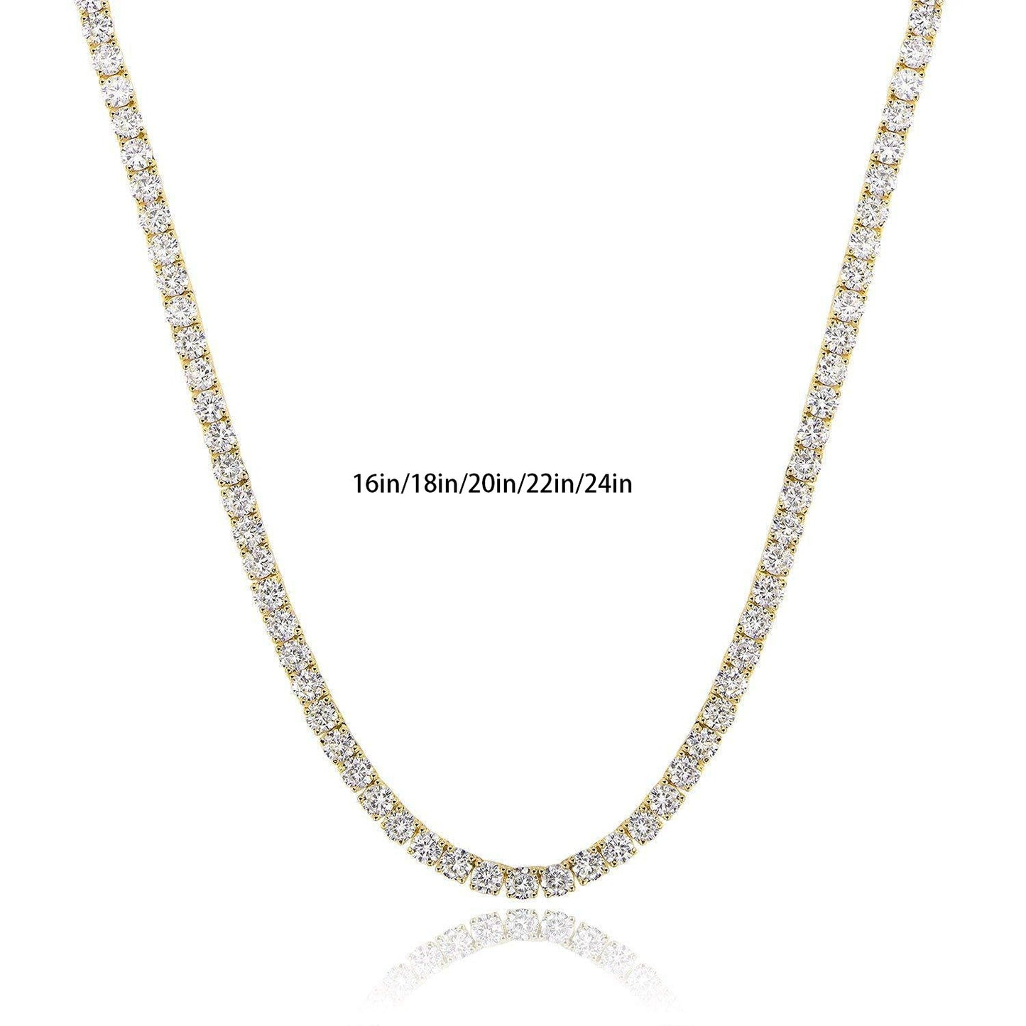 Zirconia Tennis Necklace 925 Silver | 2mm & 4mm