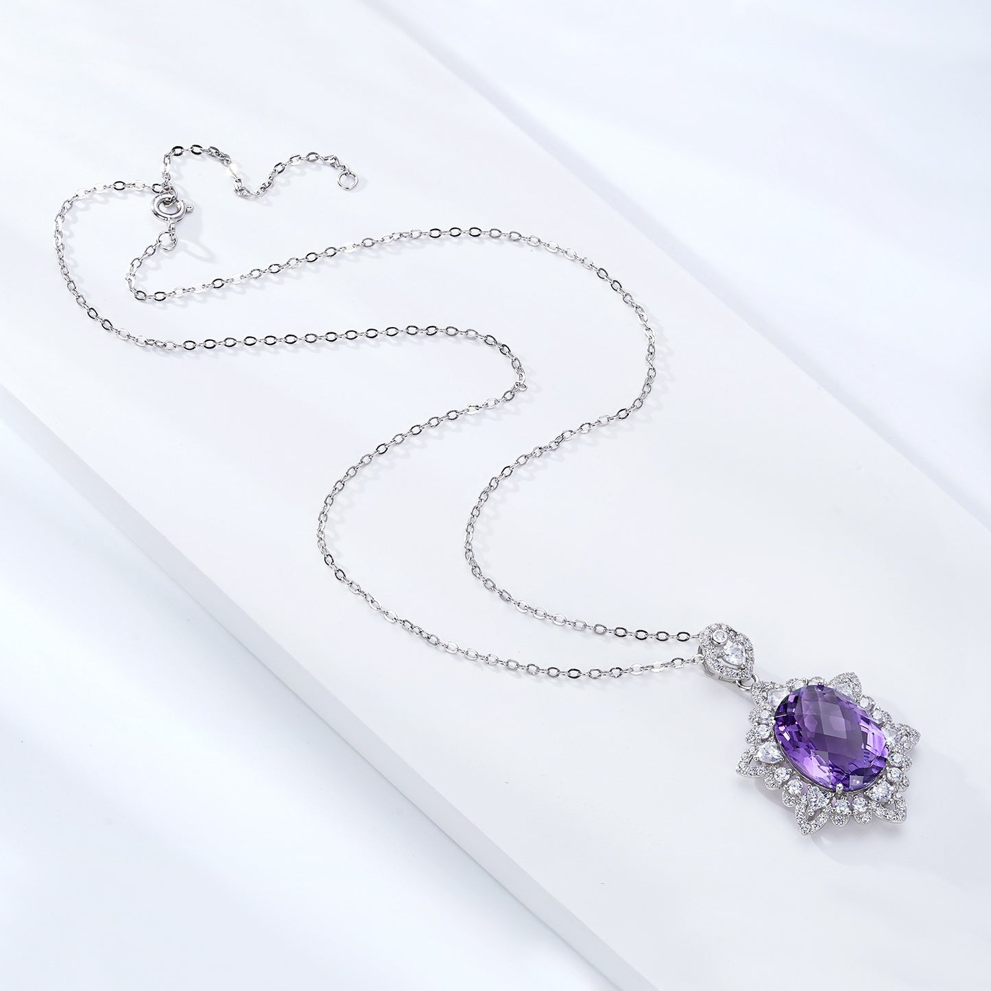 Natural Amethyst Necklace | 925 Silver Women's Jewelry