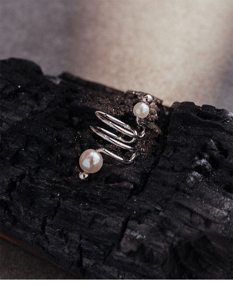 Minimalist Pearl Ear Bone Clip | No-Pierce Line Design Earrings