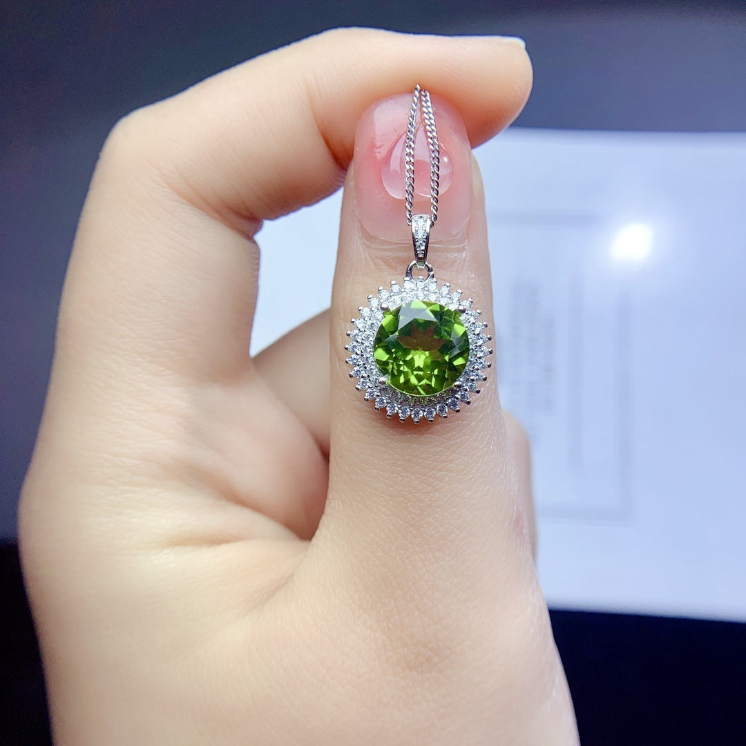 Natural Olivine Pendant | 925 Silver Women's Accessory