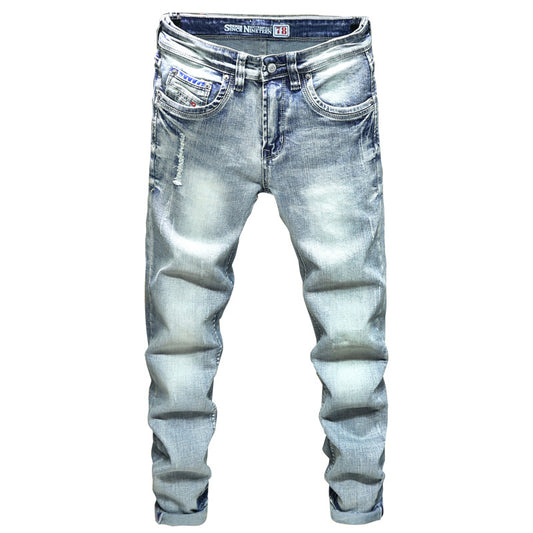 Hellblaue zerrissene Jeans für Herren