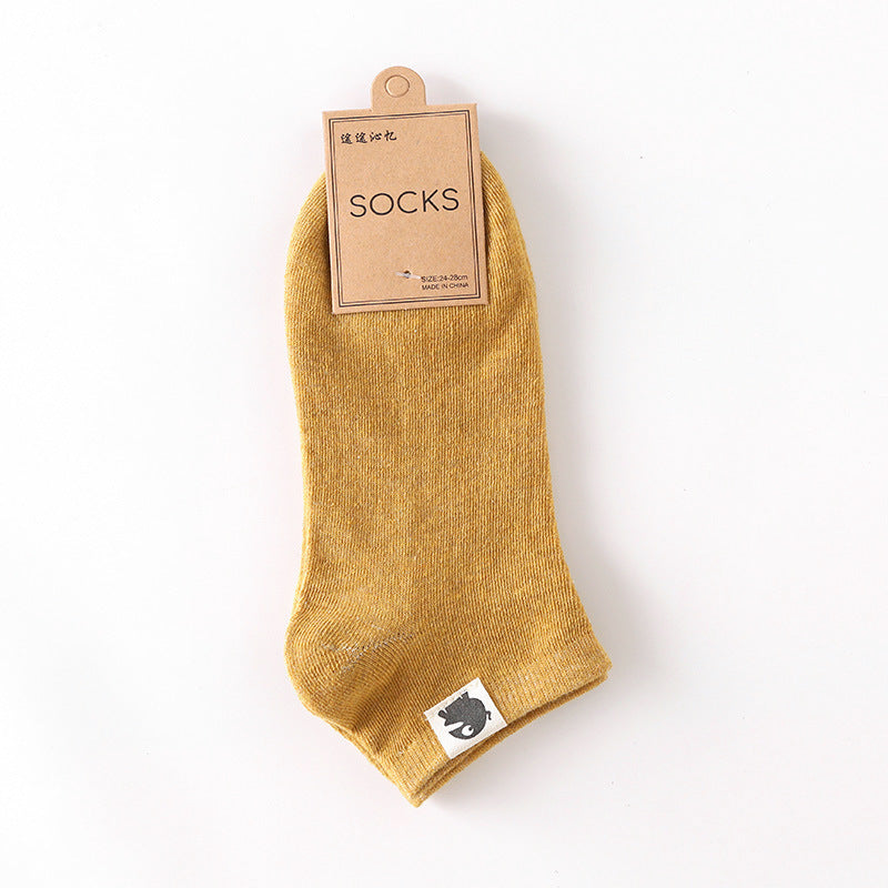 Retro Solid Color Low-Cut Socks | Shallow Mouth Women's Socks
