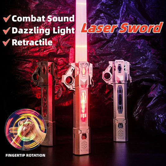 7 Colors RGB Laser Lightsaber Toy – Retractable & Rechargeable
