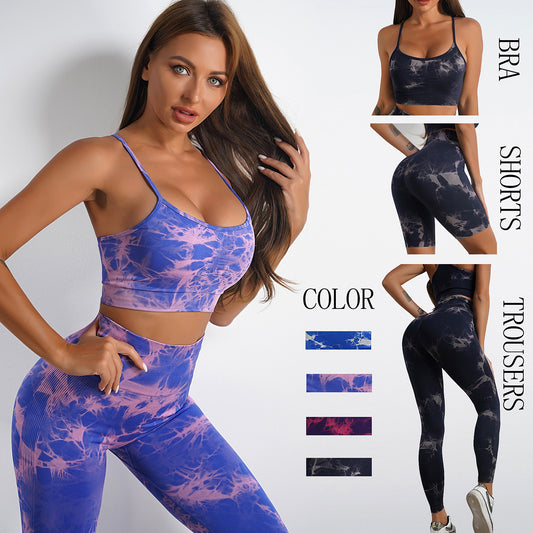 Women's Tie-dye Print Yoga Suit Women