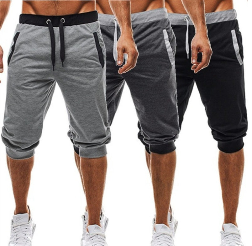 Summer New Wish Hot Hit Color Casual Cropped Trousers Sports Pants Men's Trousers