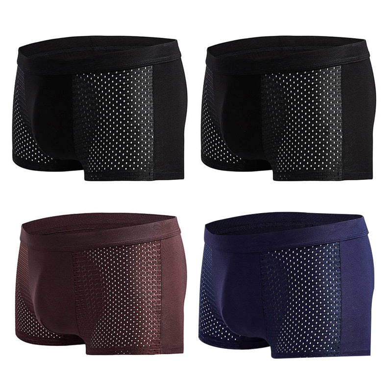 Summer Men's Underpants Mesh Toe Mid-Waist Men's Boxer Shorts