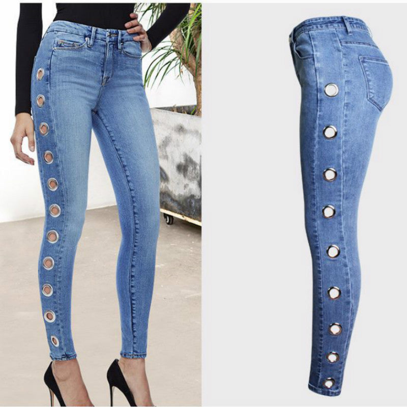 Modische enge Hoop-Jeans für Damen