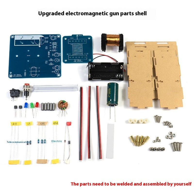 Electromagnetic Gun DIY Kit Remote Projectile High Voltage Coil Boost Circuit Board Making Welding Electronic Science Experiment
