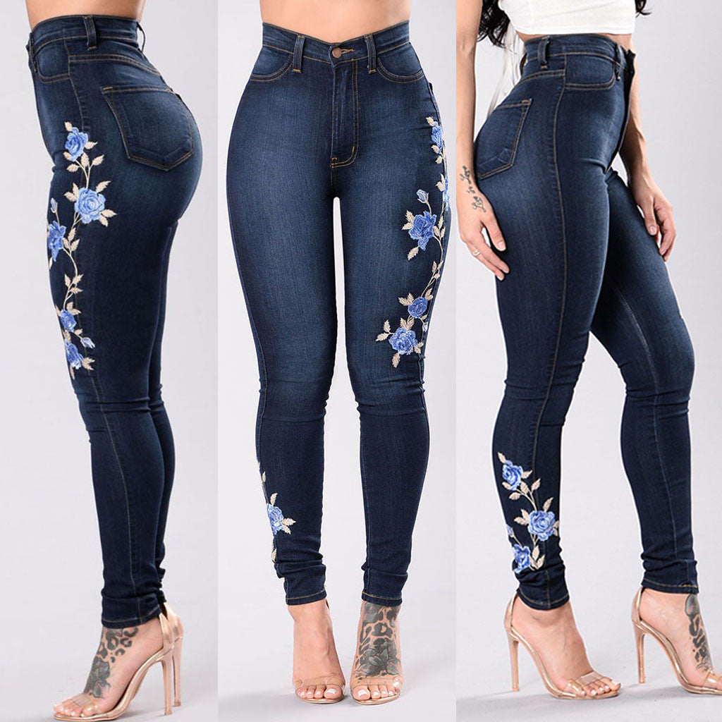Europäische und amerikanische bestickte Jeans