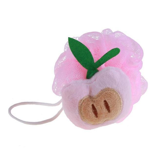 Cute Fruit Design Bath Ball Body Brush Wash Cleaning Multicolor Anti Loose Soft Shower Sponge Back Rub for Women Girl Supply