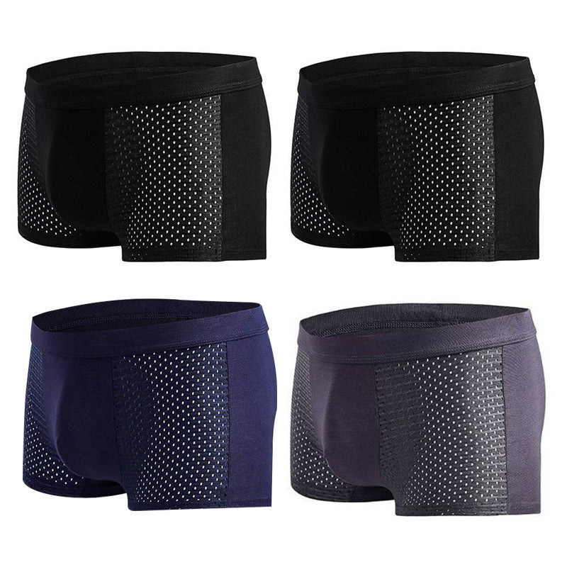 Summer Men's Underpants Mesh Toe Mid-Waist Men's Boxer Shorts