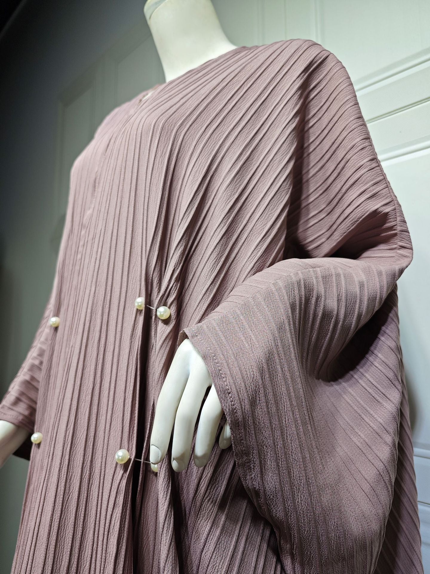 Modest Turkish Striped Abaya Cardigan Robe