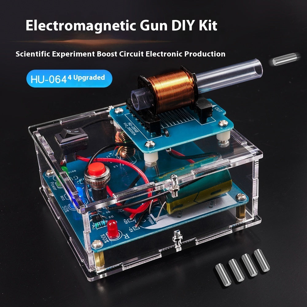 Electromagnetic Gun DIY Kit Remote Projectile High Voltage Coil Boost Circuit Board Making Welding Electronic Science Experiment