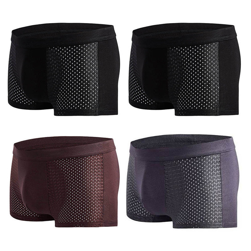 Summer Men's Underpants Mesh Toe Mid-Waist Men's Boxer Shorts