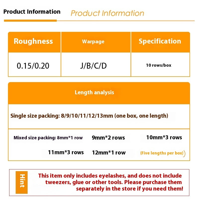 Caramel Grafting Single Mink Hair Super Soft False Eyelashes