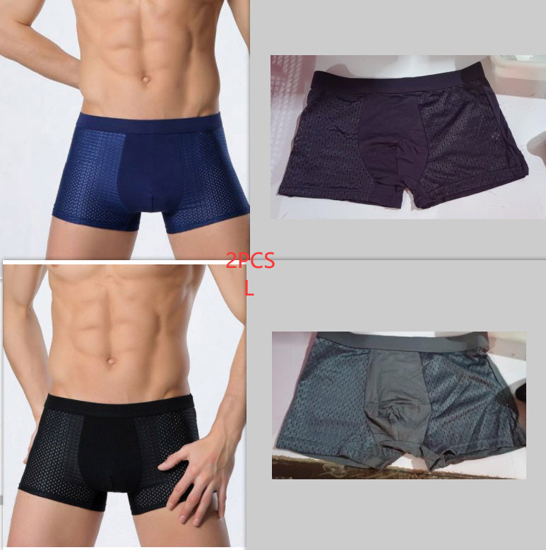 Summer Men's Underpants Mesh Toe Mid-Waist Men's Boxer Shorts