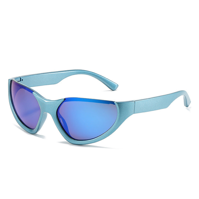 Men And Women Riding Cat's Eye Half Frame Colorful Sunglasses