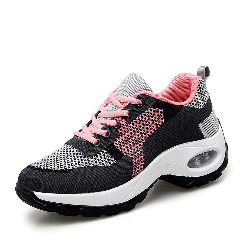 Mesh Slip On Air Cushion Shoes Women Comfortable Breathable Increased Sneakers