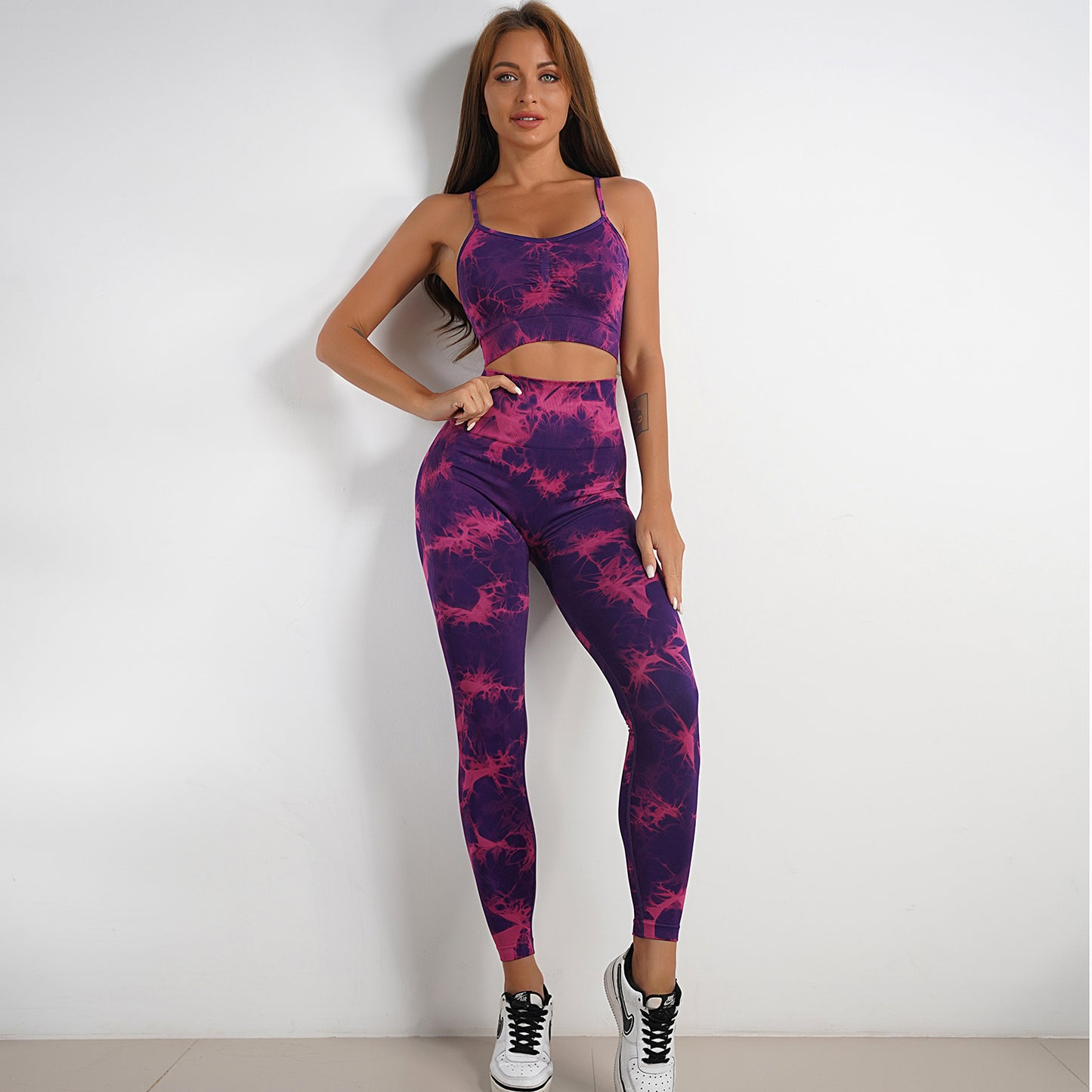 Women's Tie-dye Print Yoga Suit Women