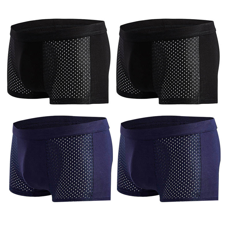 Summer Men's Underpants Mesh Toe Mid-Waist Men's Boxer Shorts