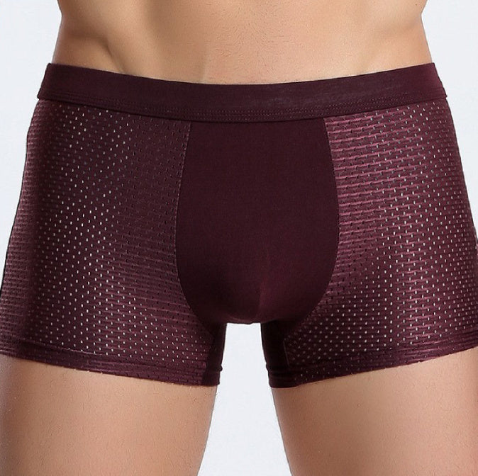 Summer Men's Underpants Mesh Toe Mid-Waist Men's Boxer Shorts