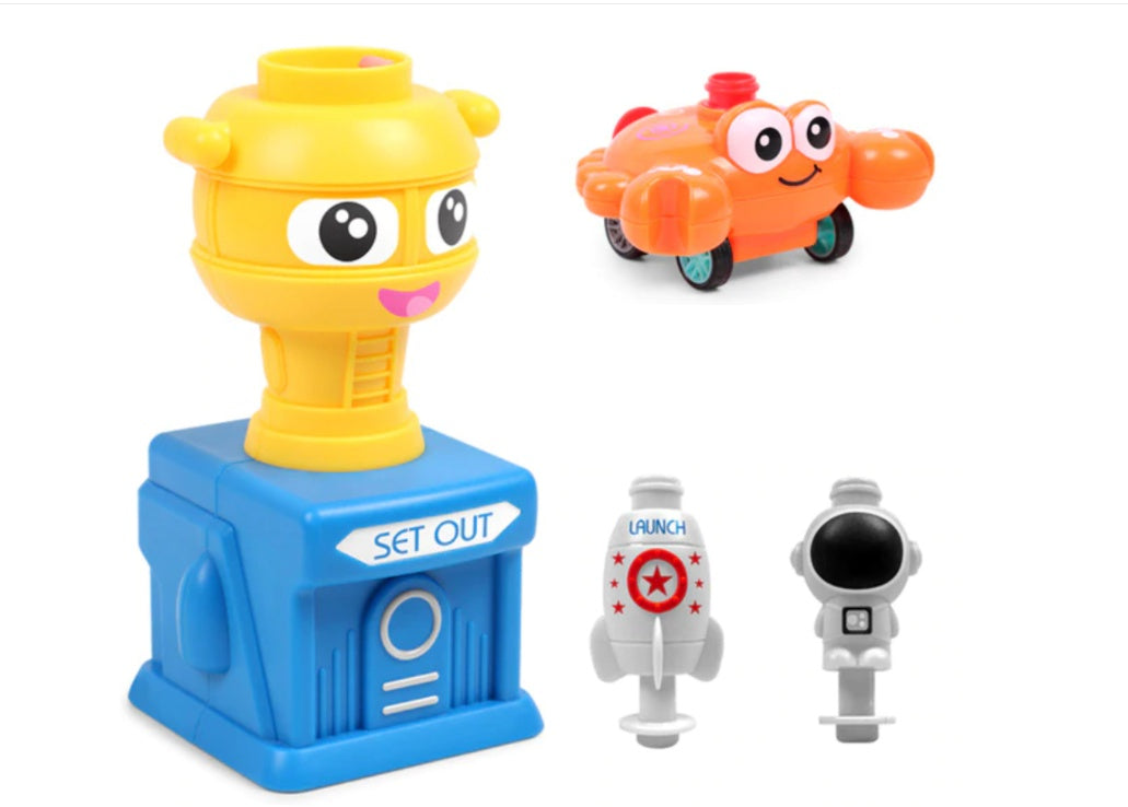 Power Balloon Launch Tower Toy Puzzle  Education Inertia Air Power Balloon Car Science Experimen Toy For Children Gift