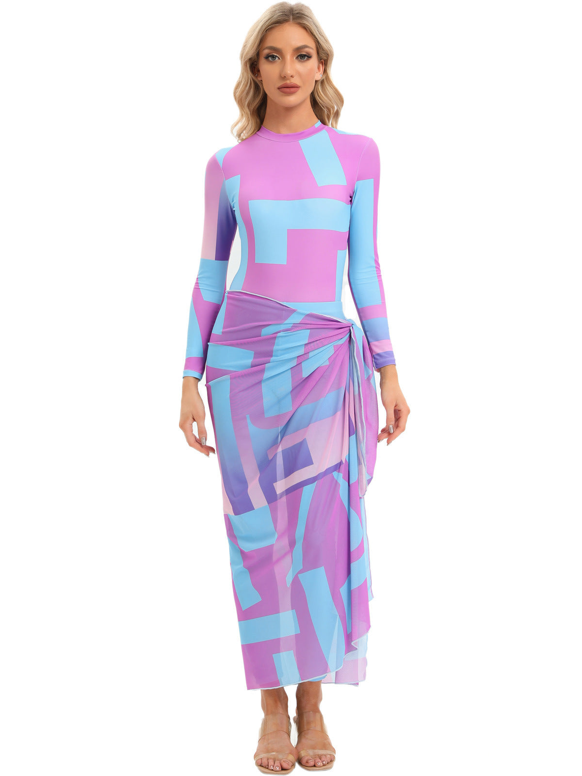 Muslim Print Conservative Beach Swimsuit Suit