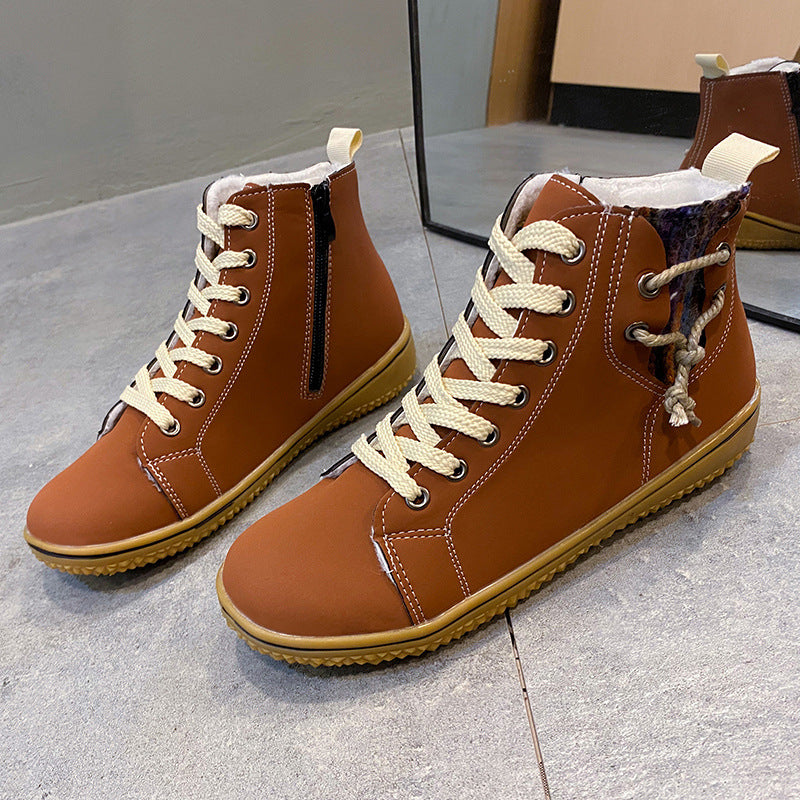 Comfortable Ankle Boots – Lightweight Soft Sole Zip Shoes with Cross Straps