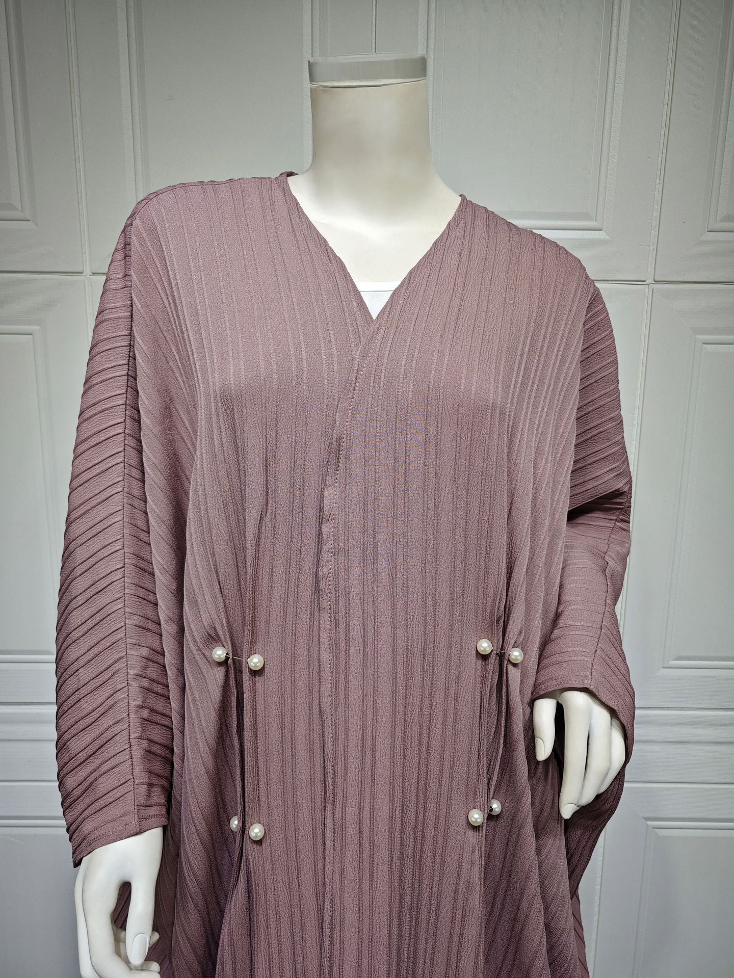 Modest Turkish Striped Abaya Cardigan Robe