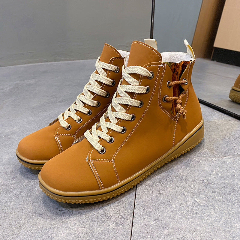 Comfortable Ankle Boots – Lightweight Soft Sole Zip Shoes with Cross Straps