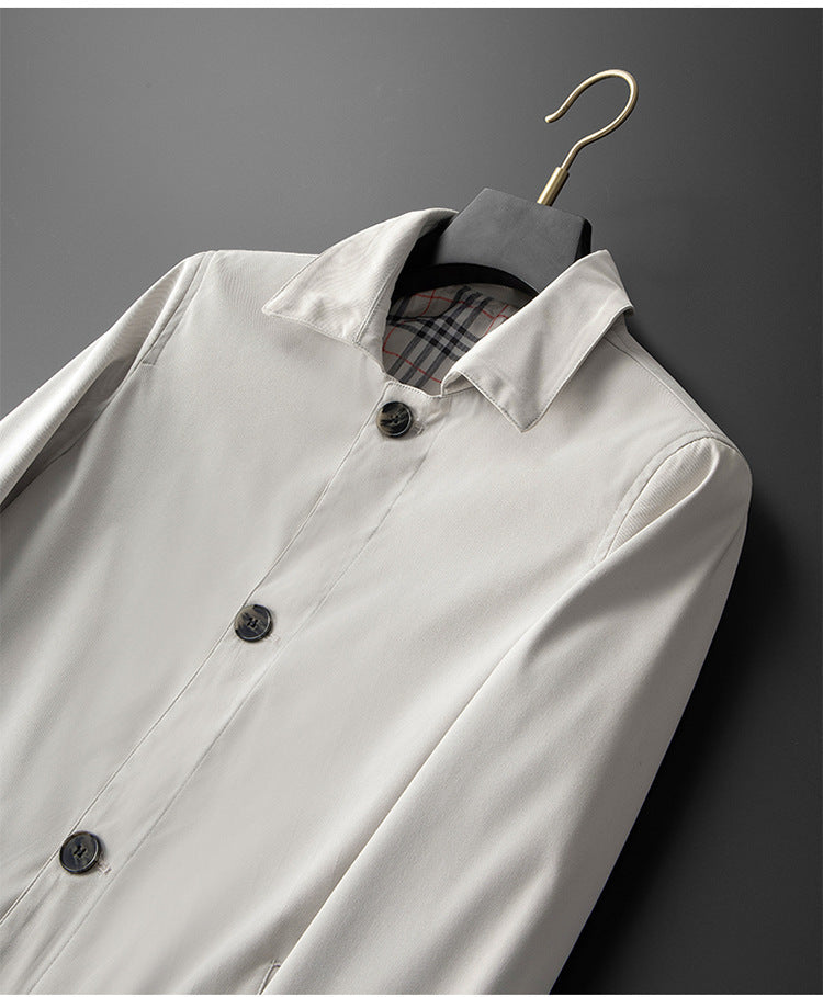 Men's Mid-length Trendy Casual Loose Trench Coat